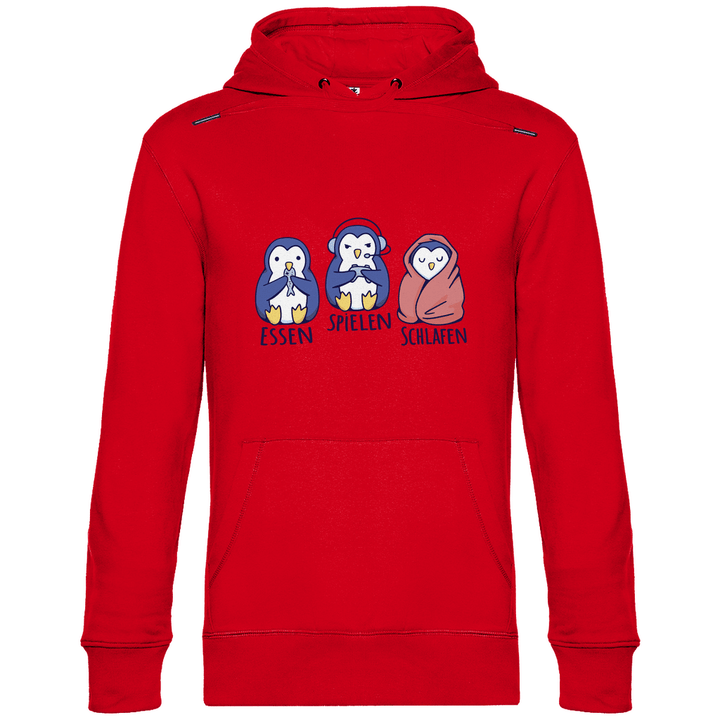 Essen, Spielen, Schlafen Pinguin - Herren Hoodie - Textilzauber