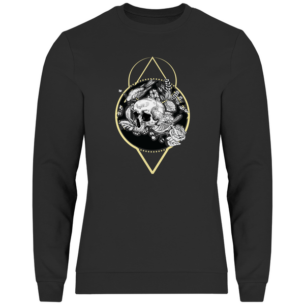 Schädel und Blumen - Herren Sweatshirt