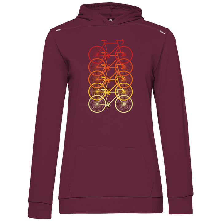 Fahrräder Farbverlauf - Damen Hoodie - Textilzauber