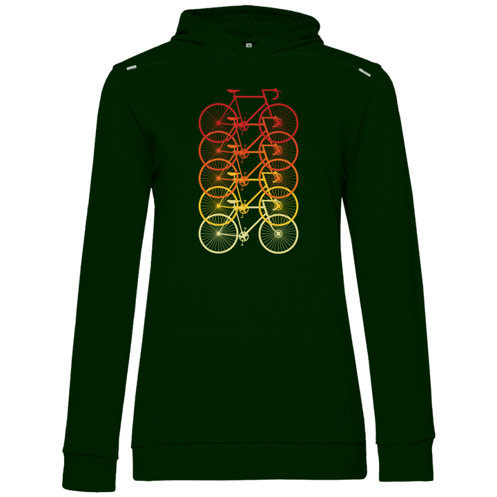 Fahrräder Farbverlauf - Damen Hoodie - Textilzauber