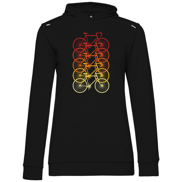 Fahrräder Farbverlauf - Damen Hoodie - Textilzauber