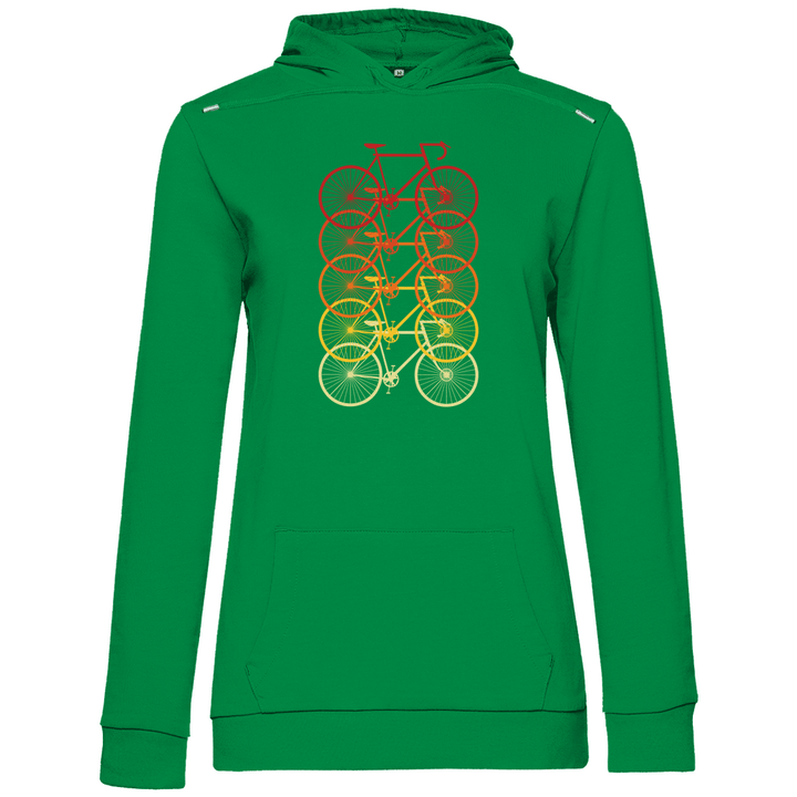 Fahrräder Farbverlauf - Damen Hoodie - Textilzauber