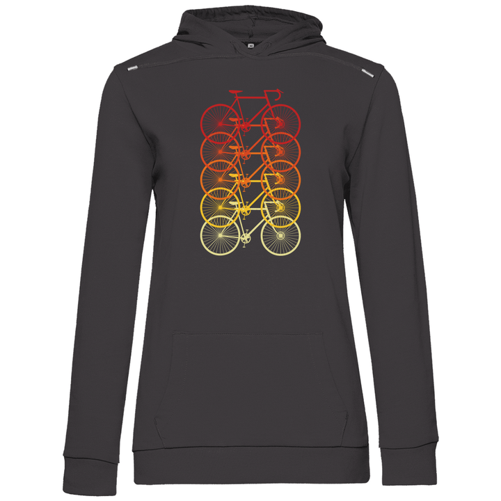 Fahrräder Farbverlauf - Damen Hoodie - Textilzauber