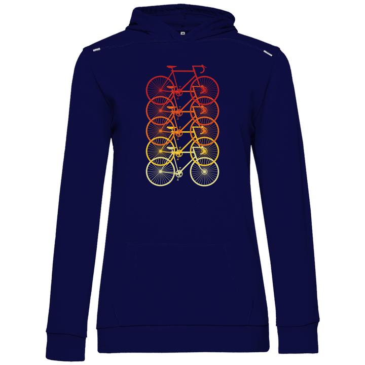 Fahrräder Farbverlauf - Damen Hoodie - Textilzauber