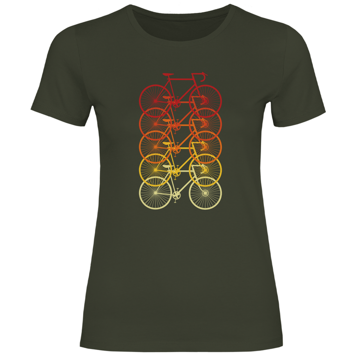 Fahrräder Farbverlauf - Damen T - Shirt - Textilzauber
