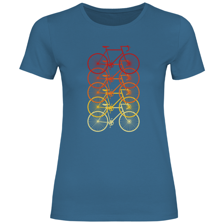 Fahrräder Farbverlauf - Damen T - Shirt - Textilzauber