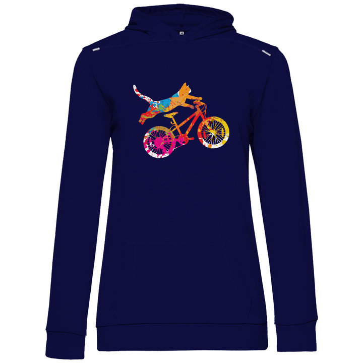 Fahrradkatze - Damen Hoodie - Textilzauber