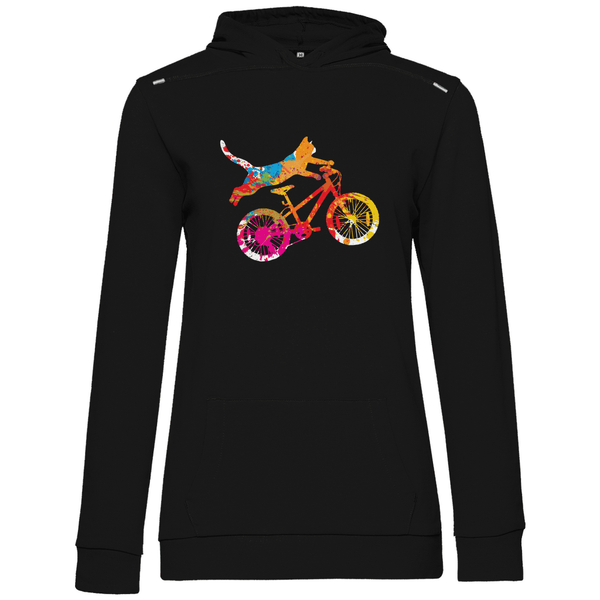 Fahrradkatze - Damen Hoodie - Textilzauber