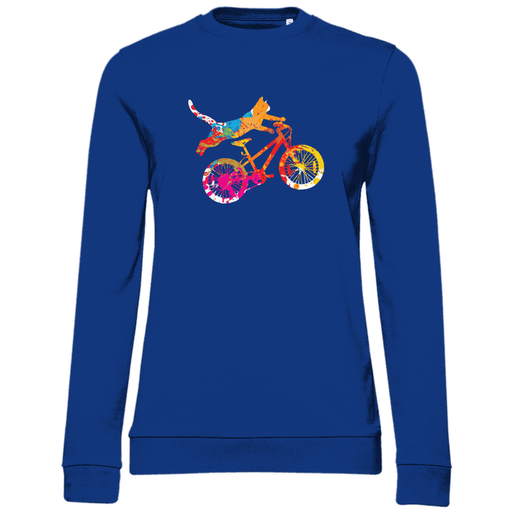 Fahrradkatze - Damen Sweatshirt - Textilzauber