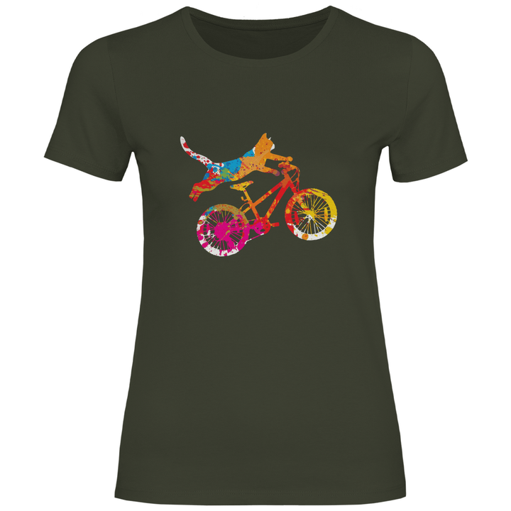 Fahrradkatze - Damen T - Shirt - Textilzauber