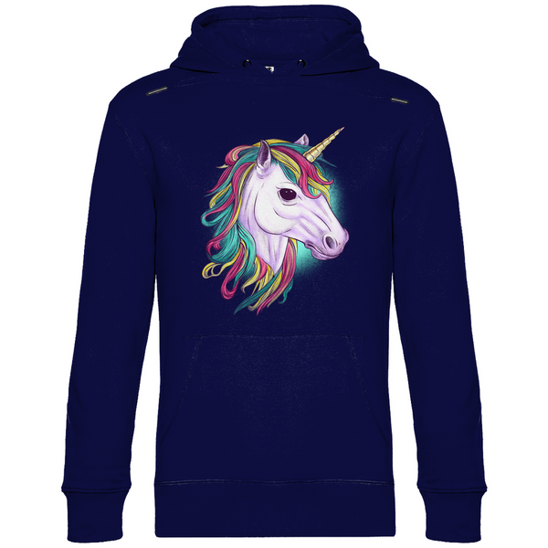 Regenbogen-Einhornkopf - Herren Hoodie