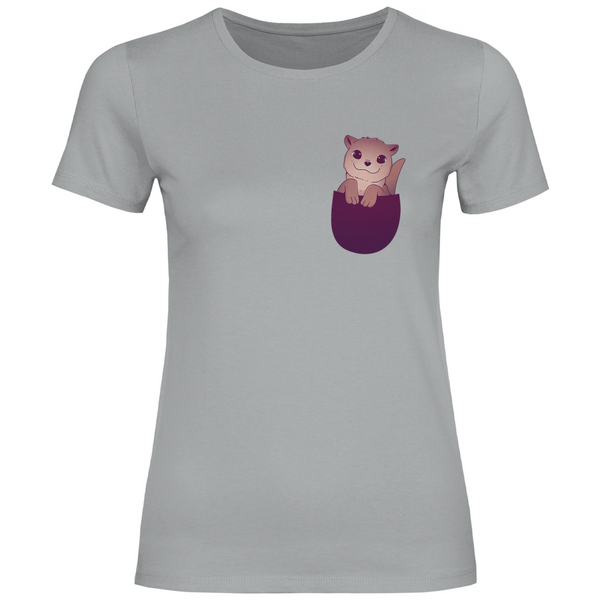Otter in Brusttasche - Damen T-Shirt