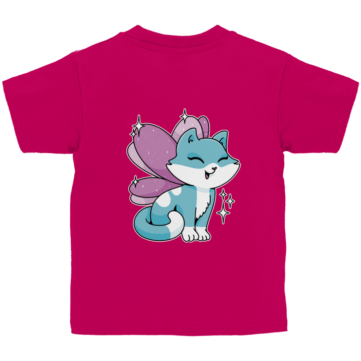 Feenkatze - Kinder T - Shirt mit Rückendruck - Textilzauber