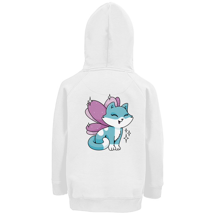 Feenkatze - Premium Bio Kinderhoodie mit Rückendruck - Textilzauber