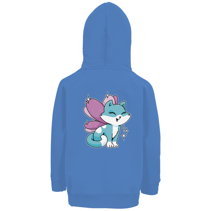 Feenkatze - Premium Bio Kinderhoodie mit Rückendruck - Textilzauber