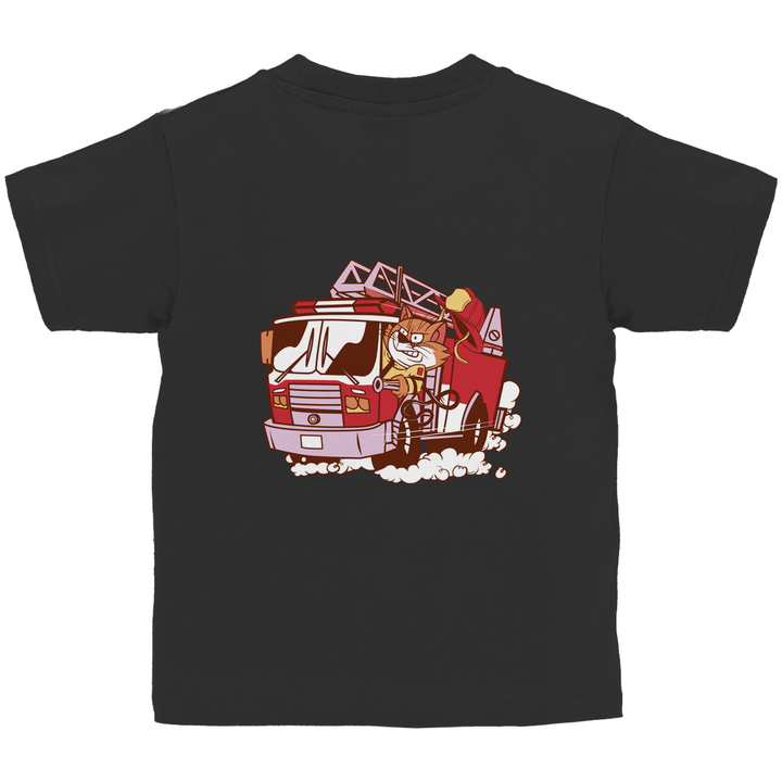 Feuerwehrtruck - Kinder T - Shirt mit Rückendruck - Textilzauber