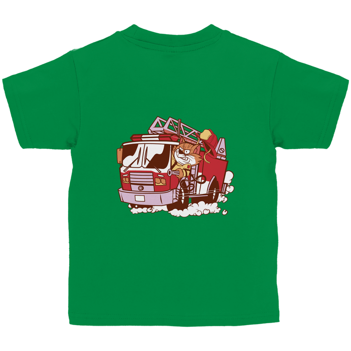 Feuerwehrtruck - Kinder T - Shirt mit Rückendruck - Textilzauber