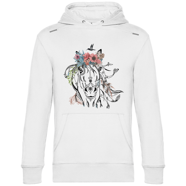 Florales Pferd - Herren Hoodie - Textilzauber