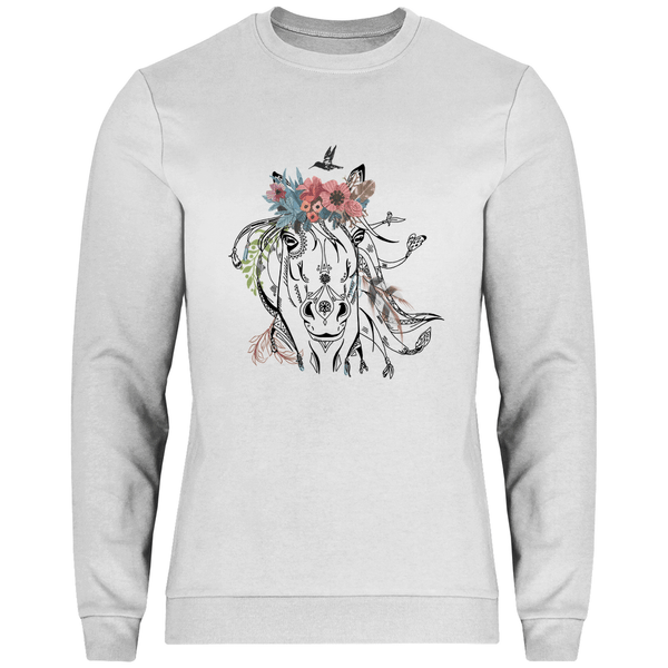 Florales Pferd - Herren Sweatshirt - Textilzauber