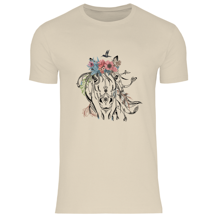 Florales Pferd - Herren T - Shirt - Textilzauber