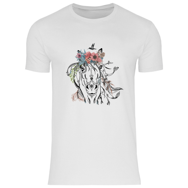 Florales Pferd - Herren T - Shirt - Textilzauber