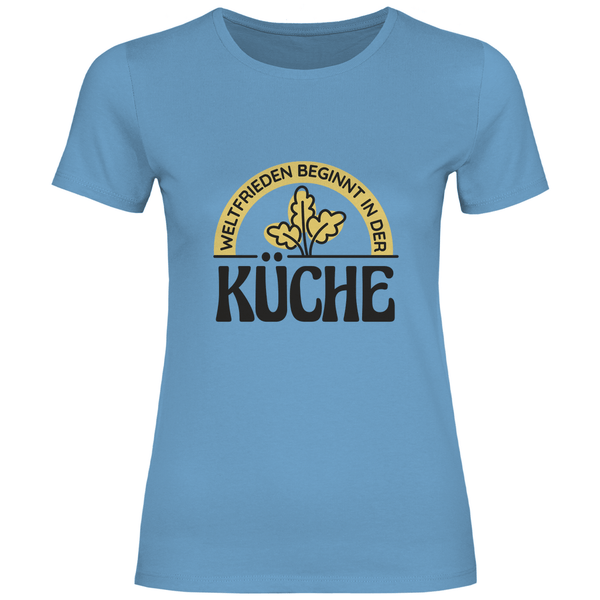 Frieden aus der Küche - Damen T - Shirt - Textilzauber