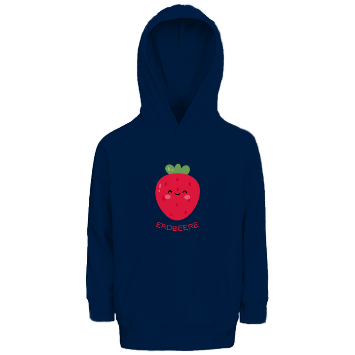 Fröhliche Erdbeere - Premium Bio Kinderhoodie - Textilzauber