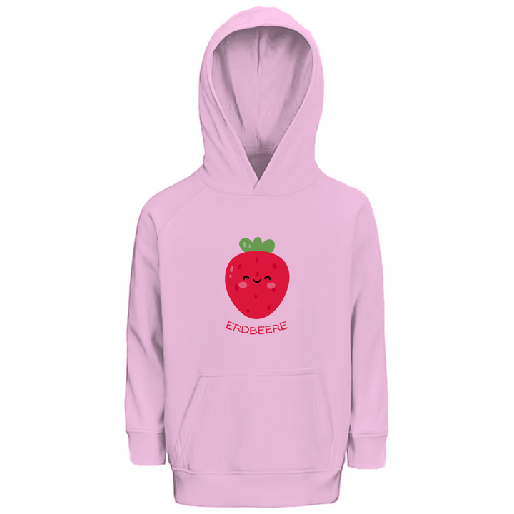 Fröhliche Erdbeere - Premium Bio Kinderhoodie - Textilzauber