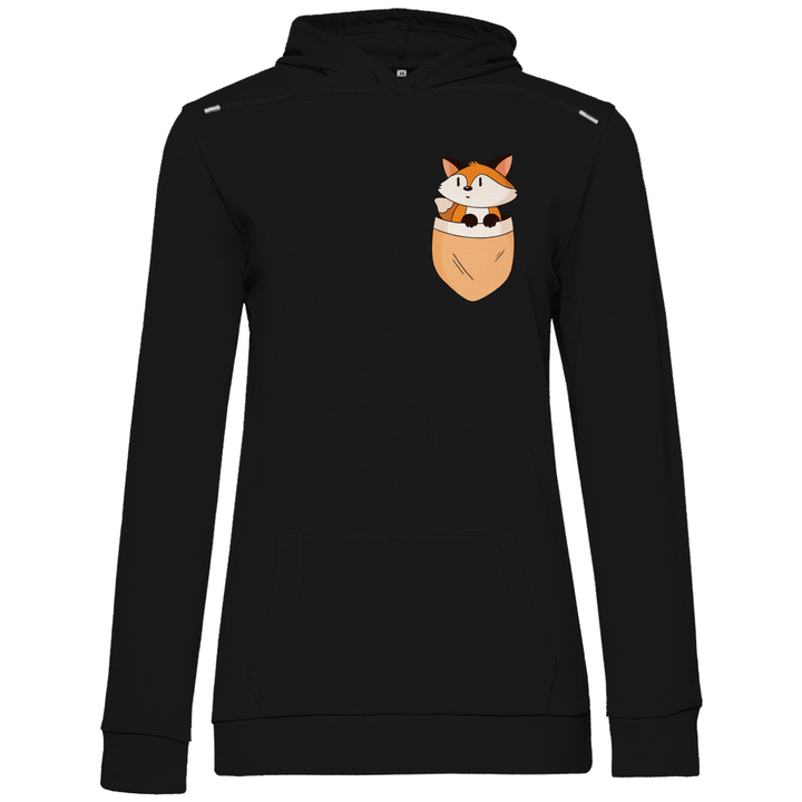 Fuchs in Brusttasche - Damen Hoodie - Textilzauber