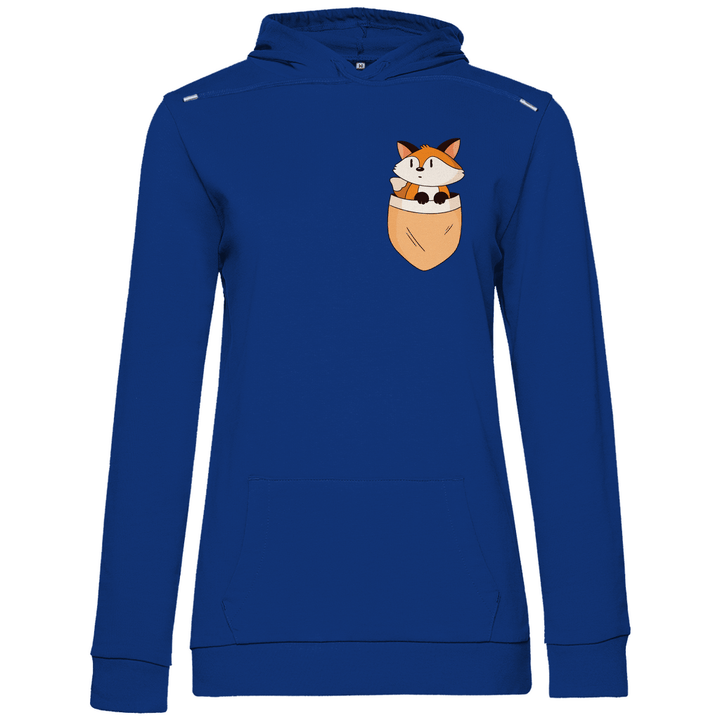 Fuchs in Brusttasche - Damen Hoodie - Textilzauber