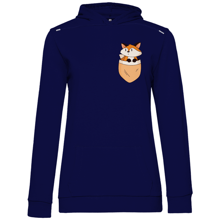 Fuchs in Brusttasche - Damen Hoodie - Textilzauber