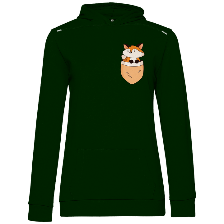 Fuchs in Brusttasche - Damen Hoodie - Textilzauber