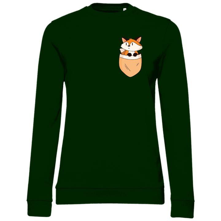 Fuchs in Brusttasche - Damen Sweatshirt - Textilzauber