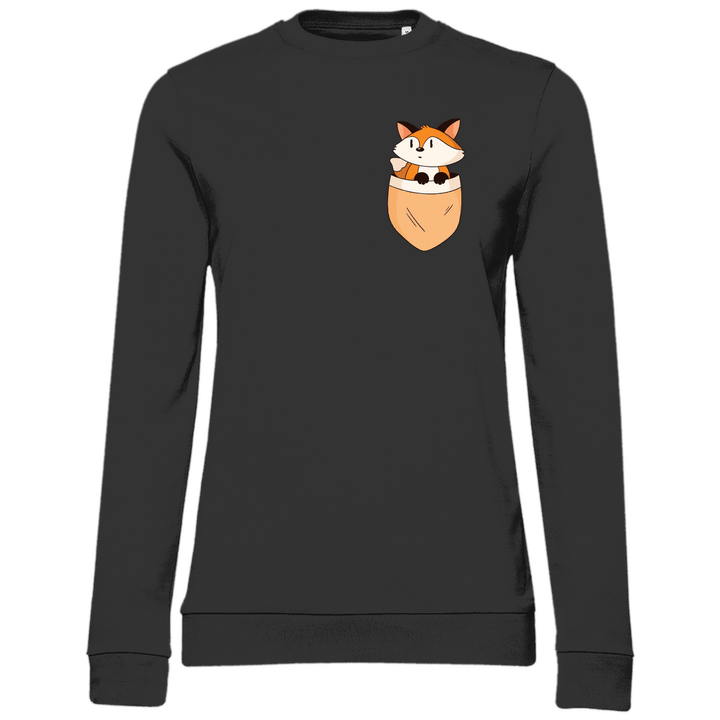 Fuchs in Brusttasche - Damen Sweatshirt - Textilzauber
