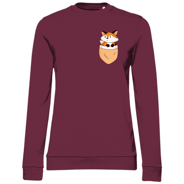 Fuchs in Brusttasche - Damen Sweatshirt - Textilzauber