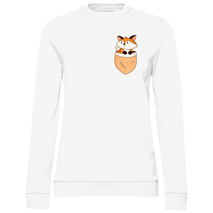 Fuchs in Brusttasche - Damen Sweatshirt - Textilzauber