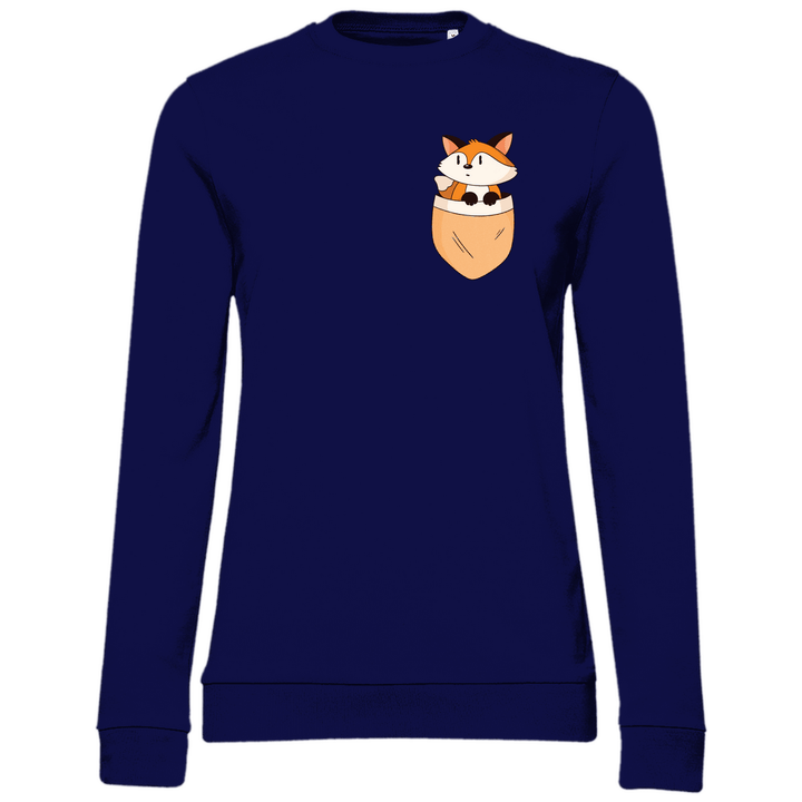 Fuchs in Brusttasche - Damen Sweatshirt - Textilzauber