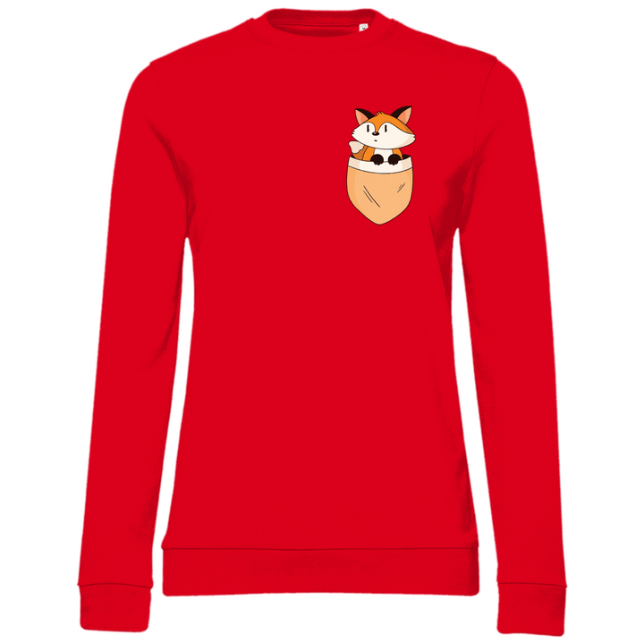 Fuchs in Brusttasche - Damen Sweatshirt - Textilzauber
