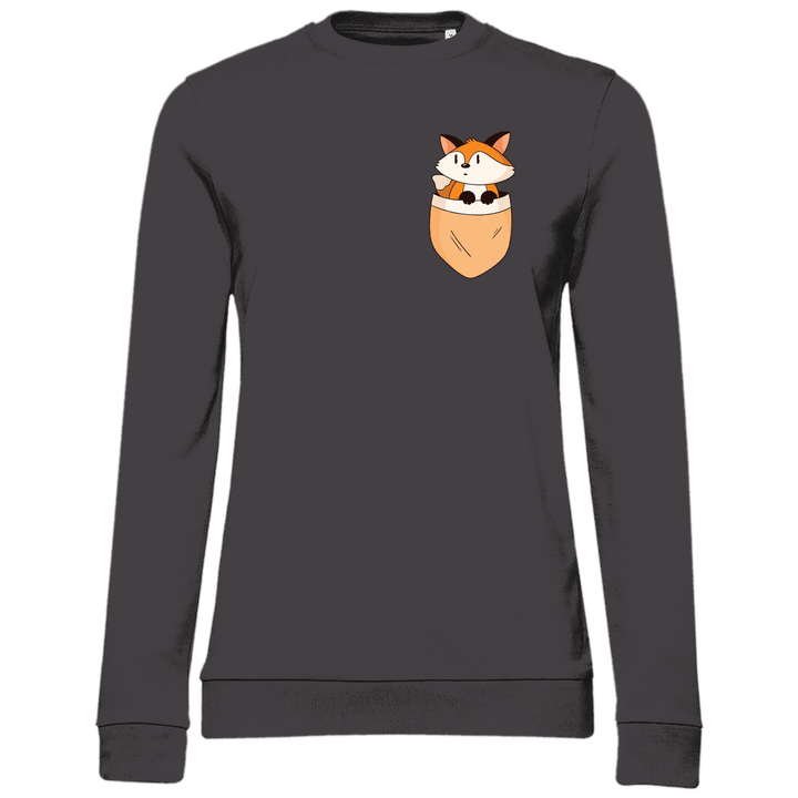 Fuchs in Brusttasche - Damen Sweatshirt - Textilzauber