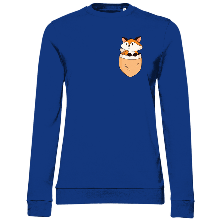 Fuchs in Brusttasche - Damen Sweatshirt - Textilzauber