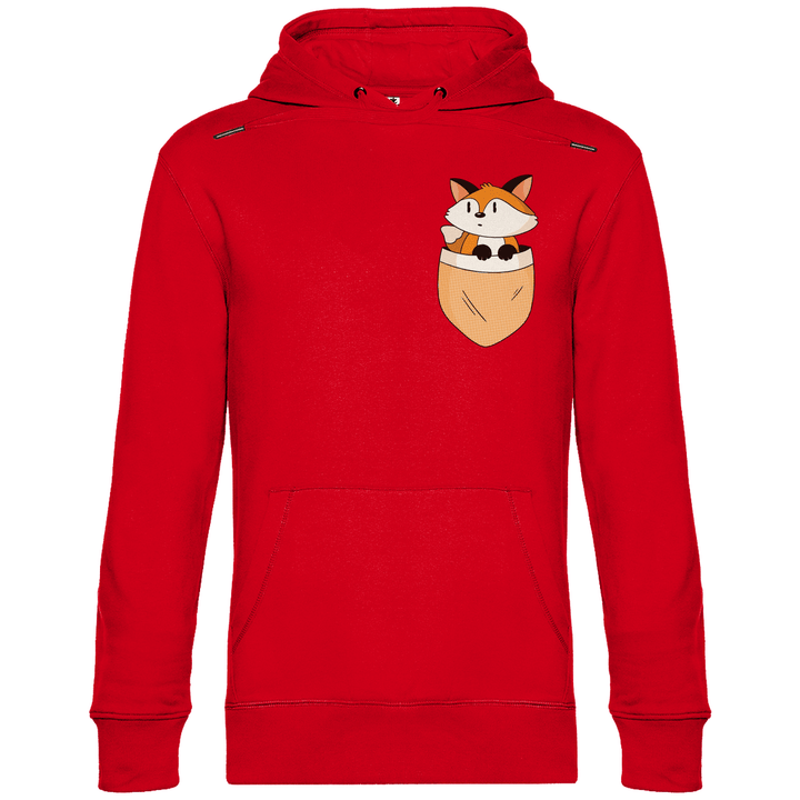 Fuchs in Brusttasche - Herren Hoodie - Textilzauber