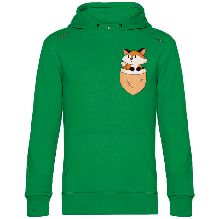 Fuchs in Brusttasche - Herren Hoodie - Textilzauber