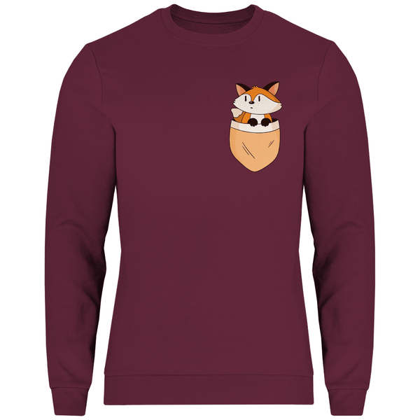 Fuchs in Brusttasche - Herren Sweatshirt - Textilzauber