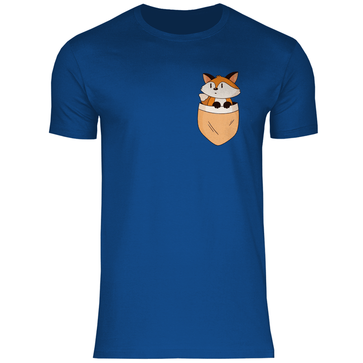 Fuchs in Brusttasche - Herren T - Shirt - Textilzauber