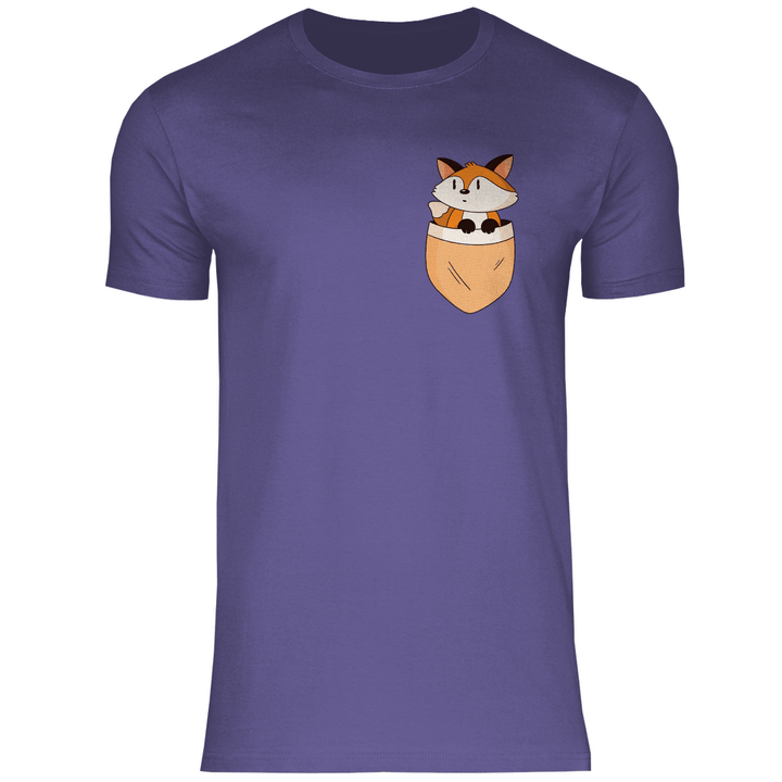 Fuchs in Brusttasche - Herren T - Shirt - Textilzauber