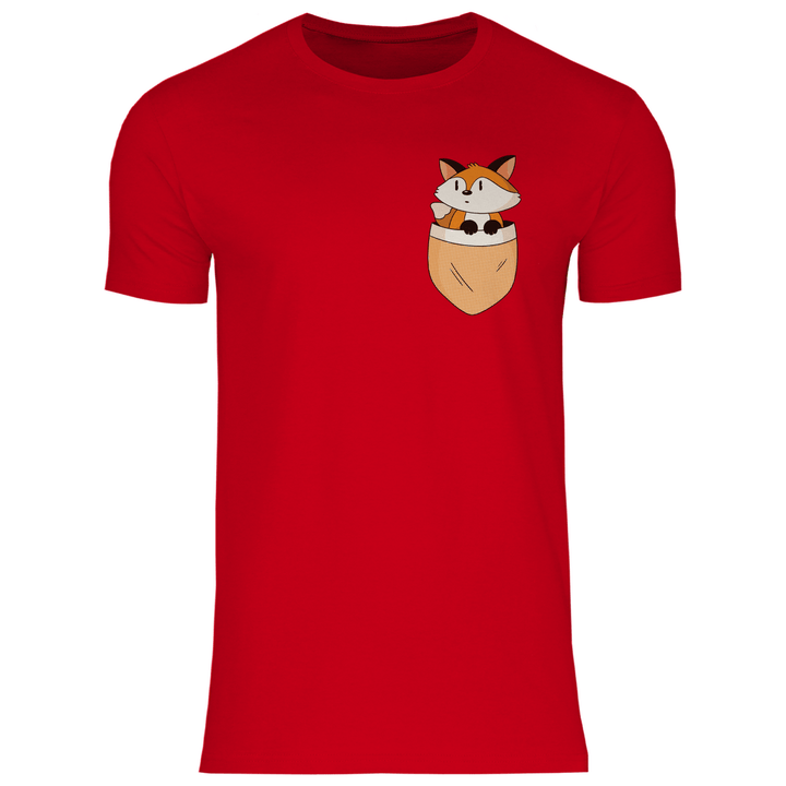 Fuchs in Brusttasche - Herren T - Shirt - Textilzauber