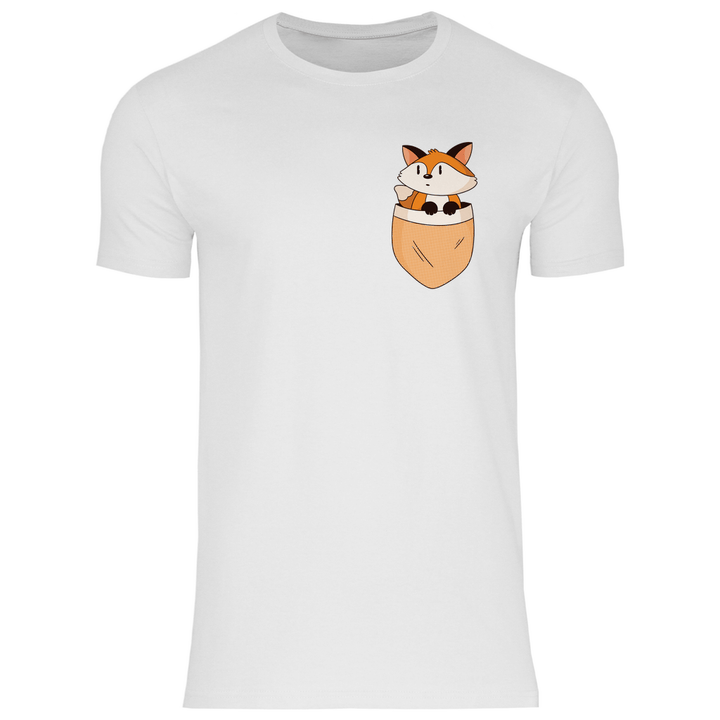 Fuchs in Brusttasche - Herren T - Shirt - Textilzauber