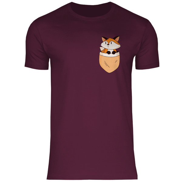 Fuchs in Brusttasche - Herren T - Shirt - Textilzauber