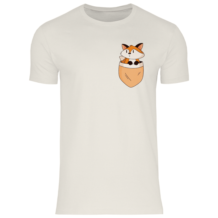 Fuchs in Brusttasche - Herren T - Shirt - Textilzauber