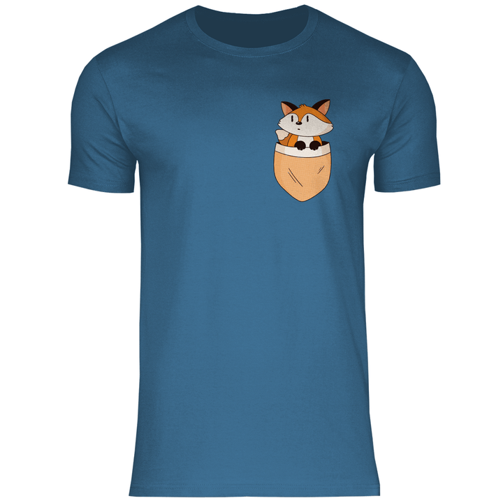 Fuchs in Brusttasche - Herren T - Shirt - Textilzauber